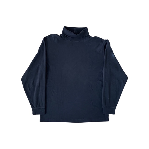 LL Bean Men's Long Sleeve Turtleneck Shirt Size M Black Traditional Fit Cotton - Picture 1 of 8
